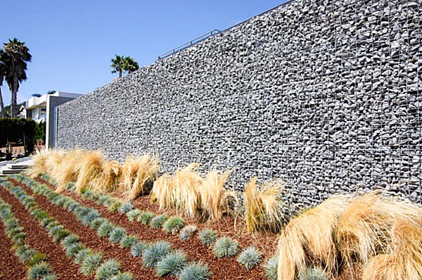 arbustos jardin valla piedra caminos ideas