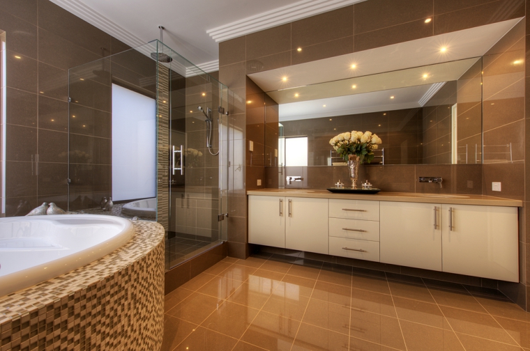 bonito baño brillante marron