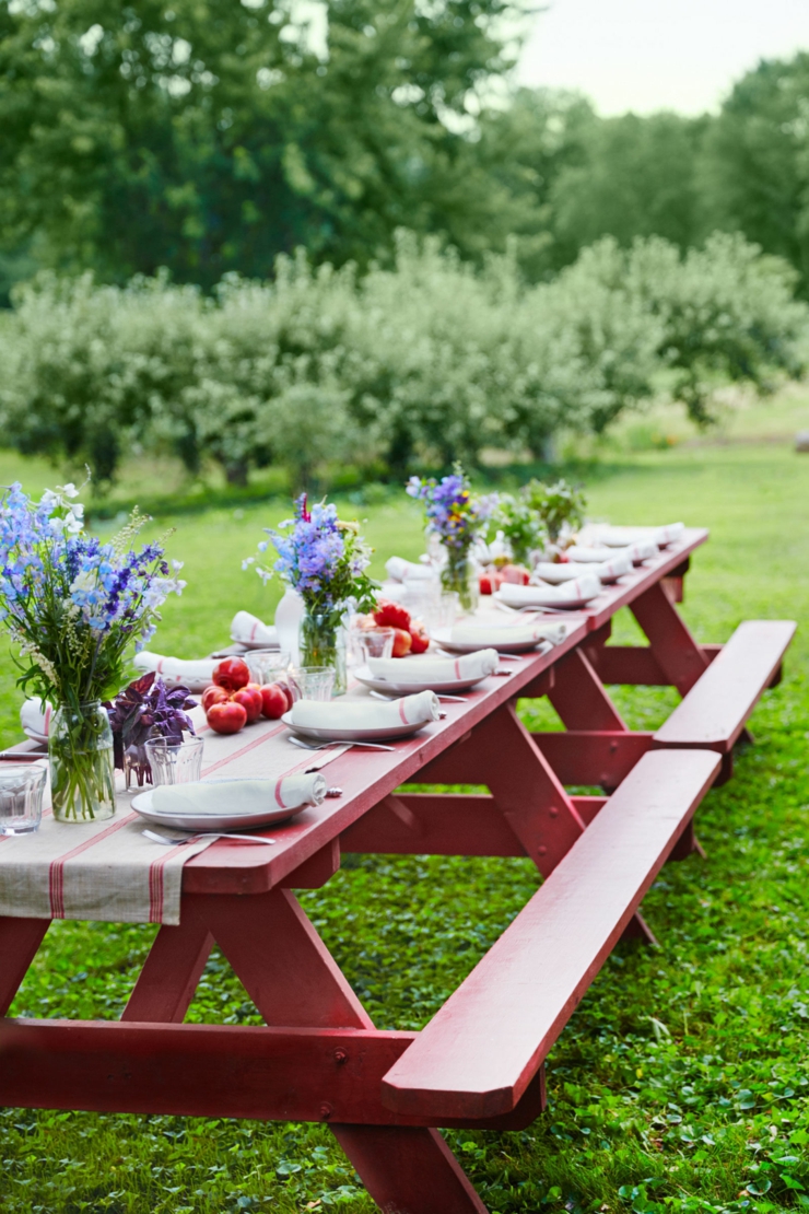 centro mesa flores primavera picnic aire libre ideas