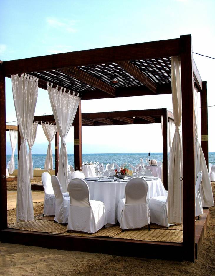 cortinas playas elementos diseño boda