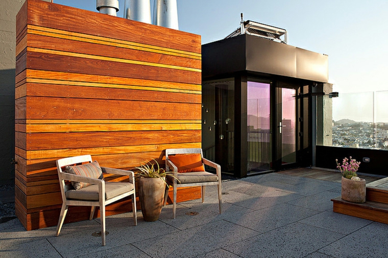 diseno terraza atico sillas suelo losas ideas