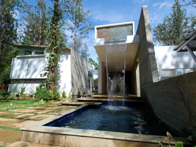 diseño cascada casa contemporánea moderna