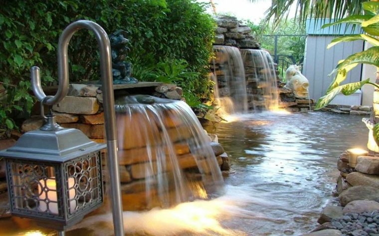 fuentes agua diseño moderno cascada