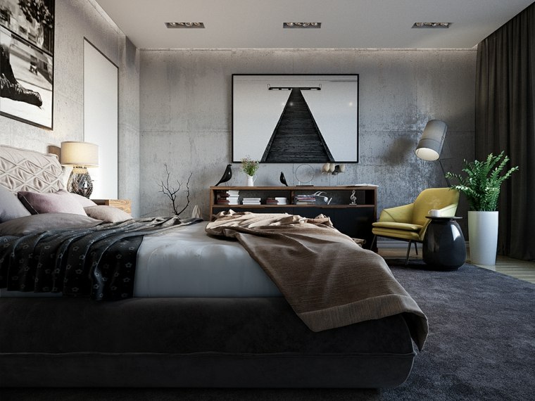 imagenes impresionantes dormitorio pared hormigon ideas