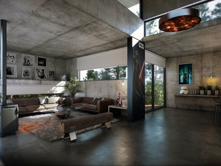 interior diseño cemento armado concreto