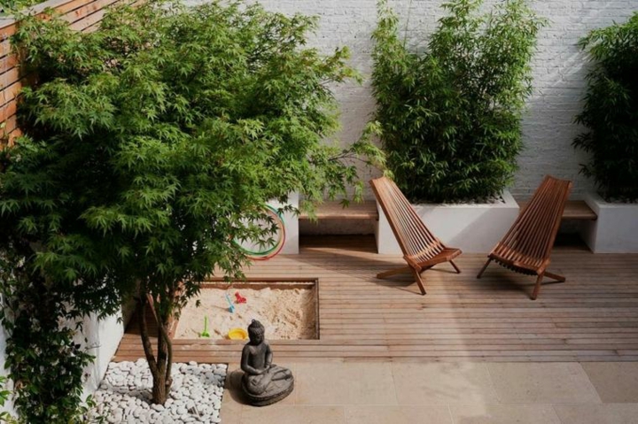 Jardin zen meditacion en ambientes inspiradores