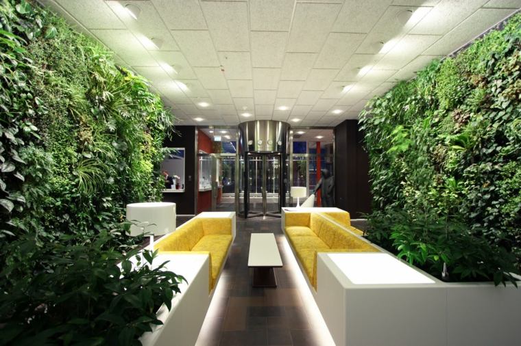 jardin vertical interior sofa modernos colores