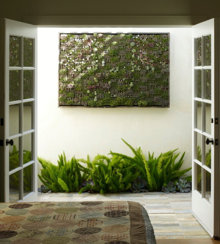 cuadro con suculentas jardin vertical interior suculentas ventanas minimalistas