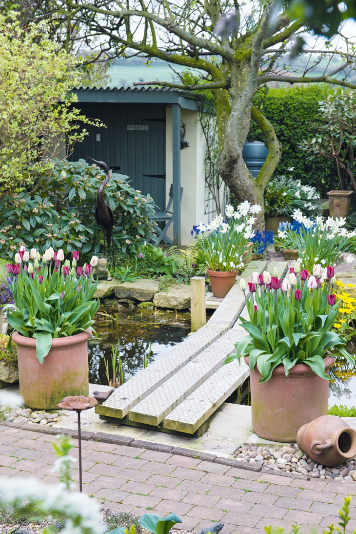 jardines almacenamiento macetas flores jardines almacenamiento puentes estables flores