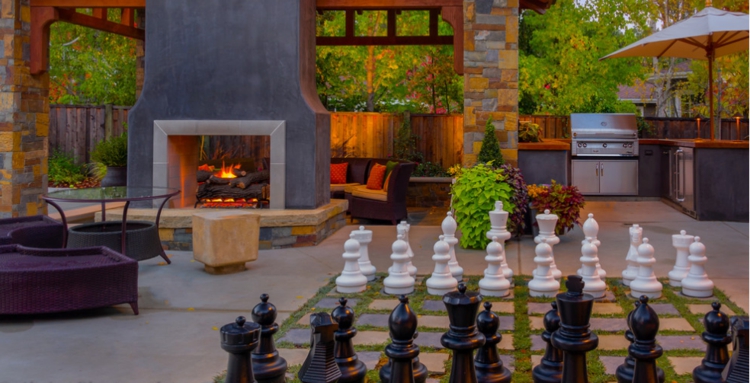 jardines detalles juego ajedrez jardines detalles calidas terrazas elegantes sillones