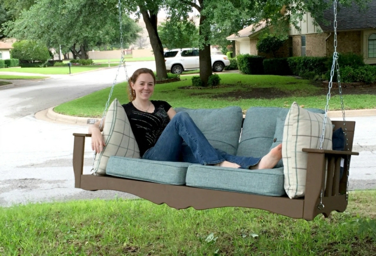 jardines con sillones colgantes jardines detalles sofa condiciones cojines suelos