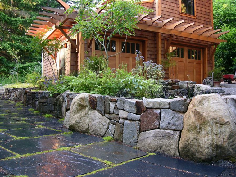 Muros de piedra seca sin cemento - 24 ideas para jardines