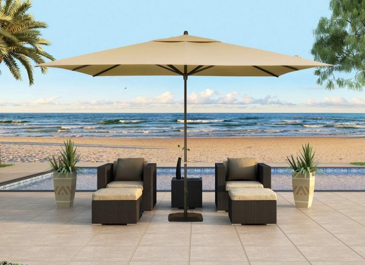sombrilla con forma rectangular sombrilla sol aire libre color beige ideas