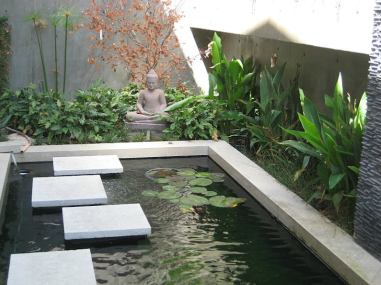 estanque moderno estilo zen