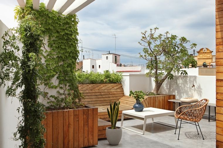 Josep Ruà diseno terraza moderna muebles madera ideas