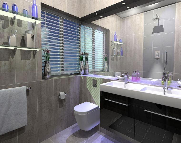 baño color gris estilo moderno baño gris estilo moderno