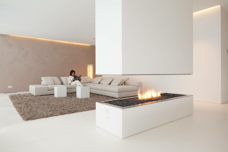 chimenea lujosa color blanco