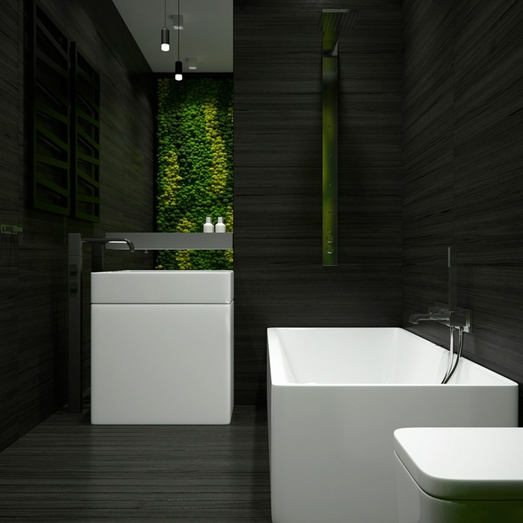 color blanco diseño bañera luces verdes