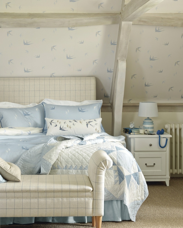 papel de pared precioso e inspirador decoracion de interiores verano dormitorio moderno ideas