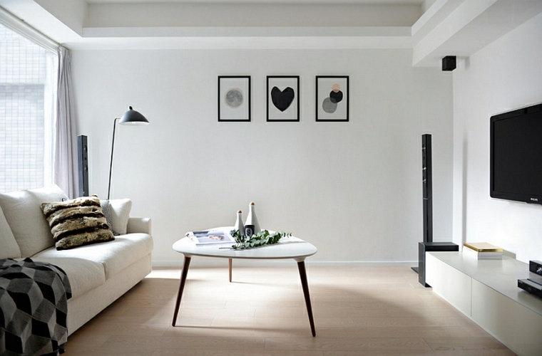 diseno sencillo sala color blanco