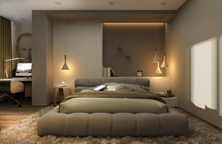 dormitorio iluminacion esquema colores neutral ideas