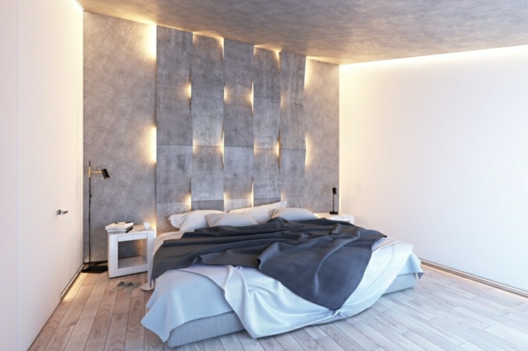 dormitorios originales iluminacion efecto 3D pared ideas