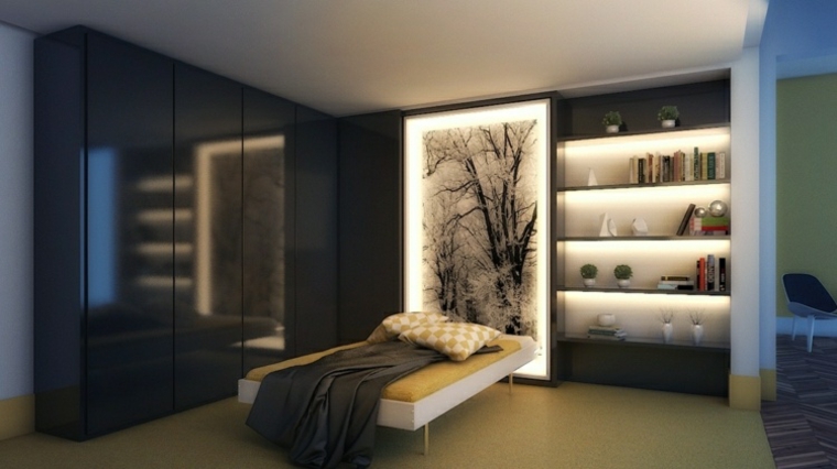 dormitorios originales iluminacion estantes decoraciones luz ideas