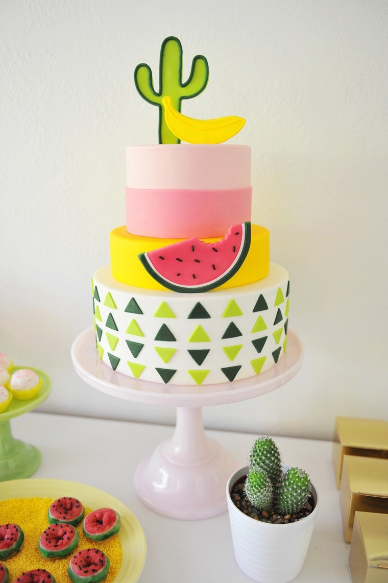 elegante frutales decoraciones tortas