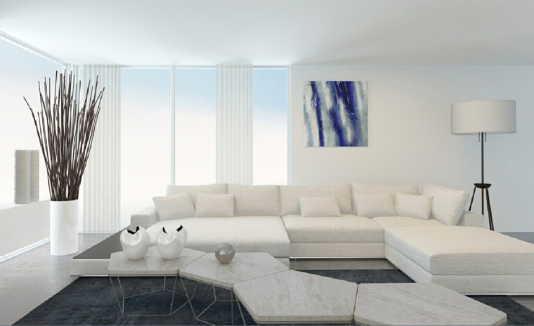 muebles modernos salon color blanco