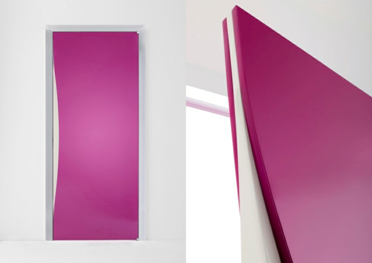 original puerta de color rosa original puerta estilo minimalista rosa