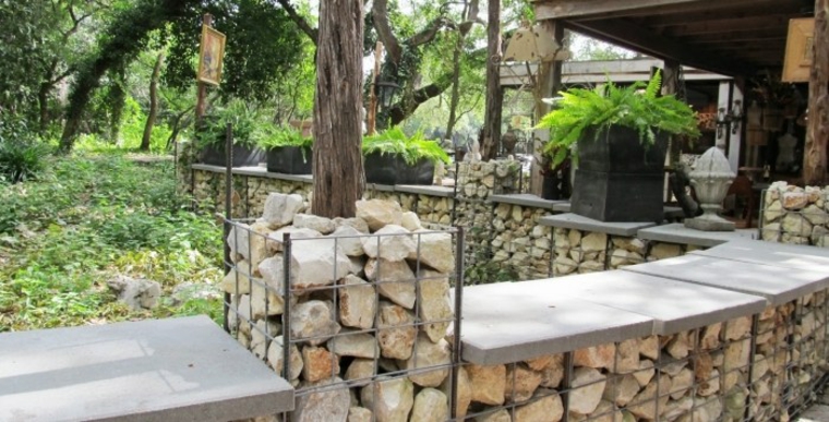 diseño de jardín con gavión decorativo piedras rocas gavion decorativo
