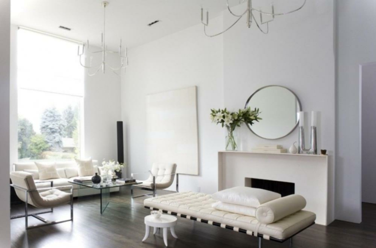 salon fouton retro color blanco