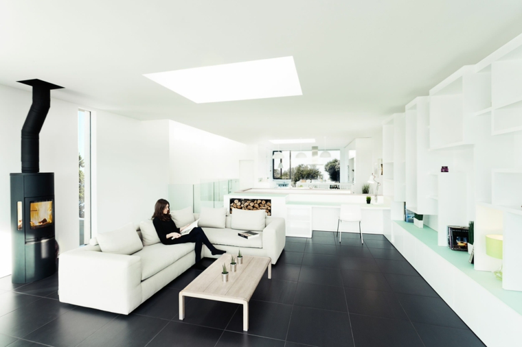 salon estilo moderno suelo negro