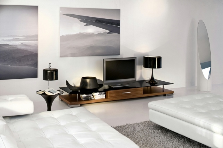 salones blancos muebles modernos