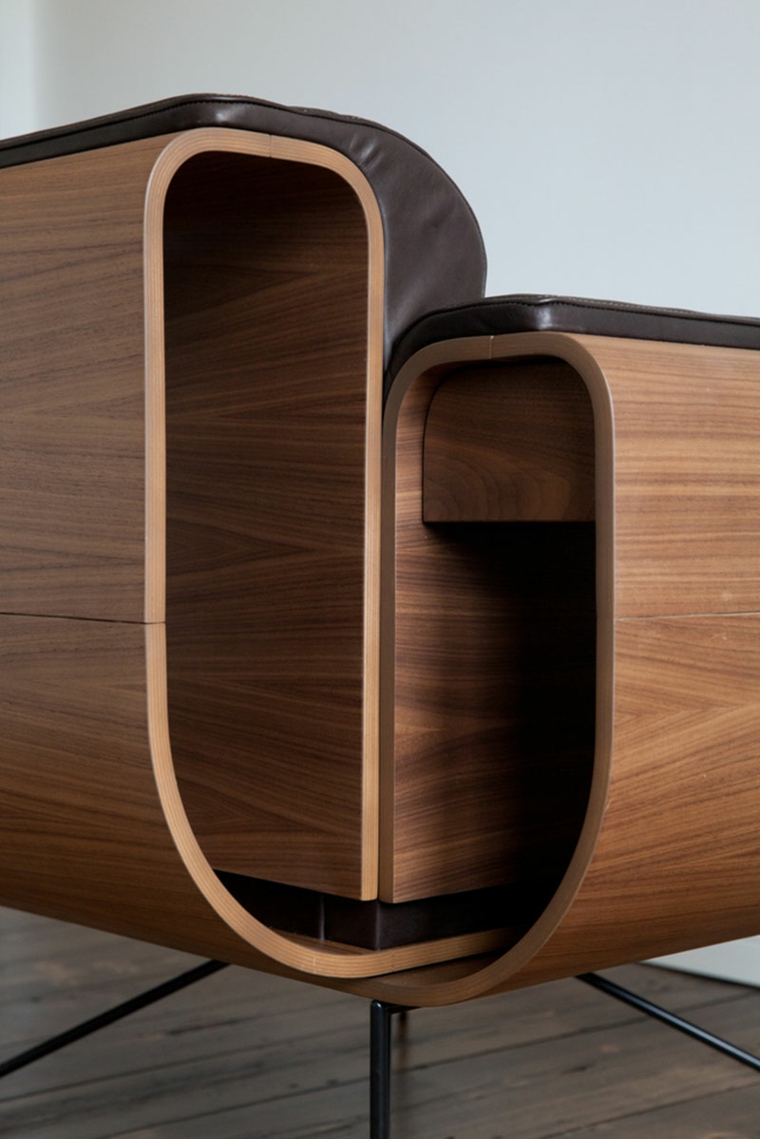 sillones diseno moderno madera lacada ideas