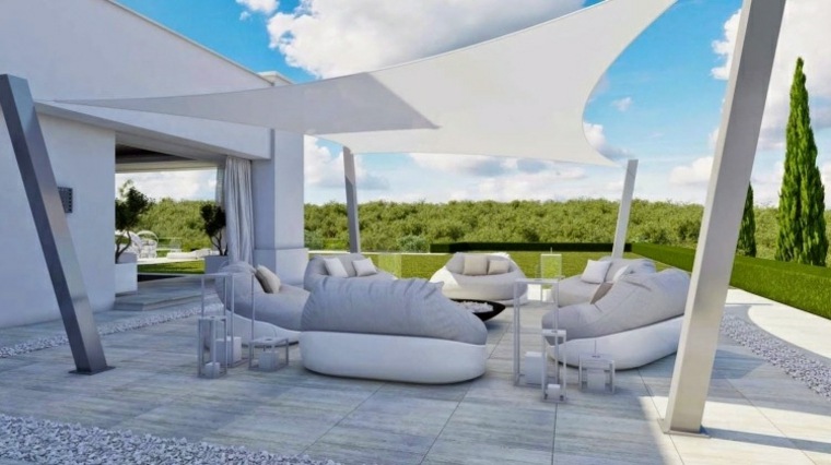 diseño terraza moderna color blanco