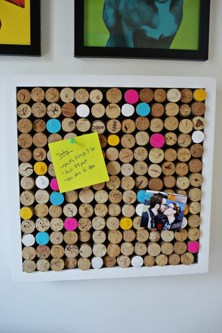proyectos con corcho trabajo manual proyectos DIY pared moderna ideas