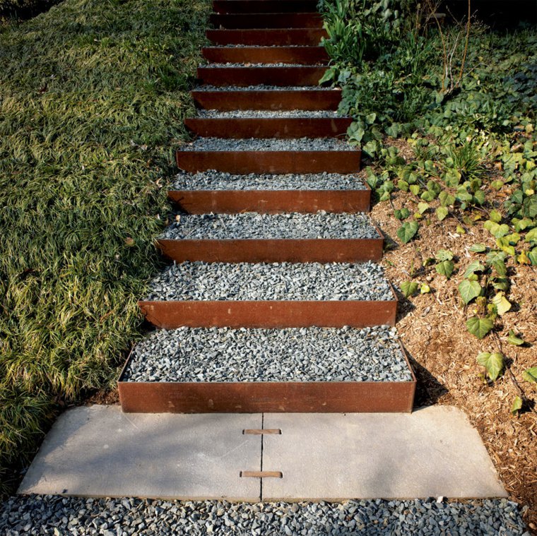 Acero corten diseños y decoraciones en el jardín