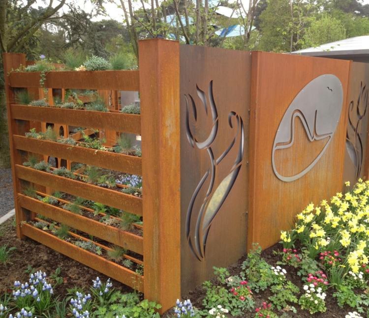 acero puro corten jardin vallas decoracion combinacio estmpas ideas