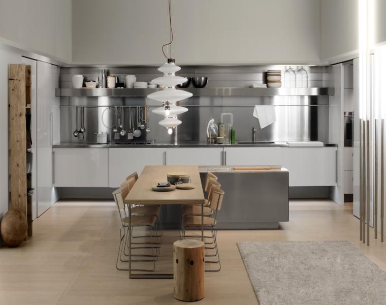 diseño de cocina moderna con salpicadero acero inoxidable cocina moderna salpicadero acero inoxidable