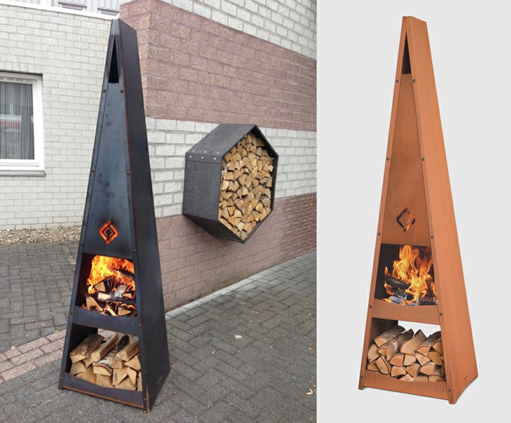 decoracion fuego especiales piramidal triangular