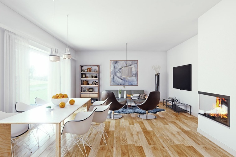 diseno escandinavo interiores apartamento plano abierto ideas