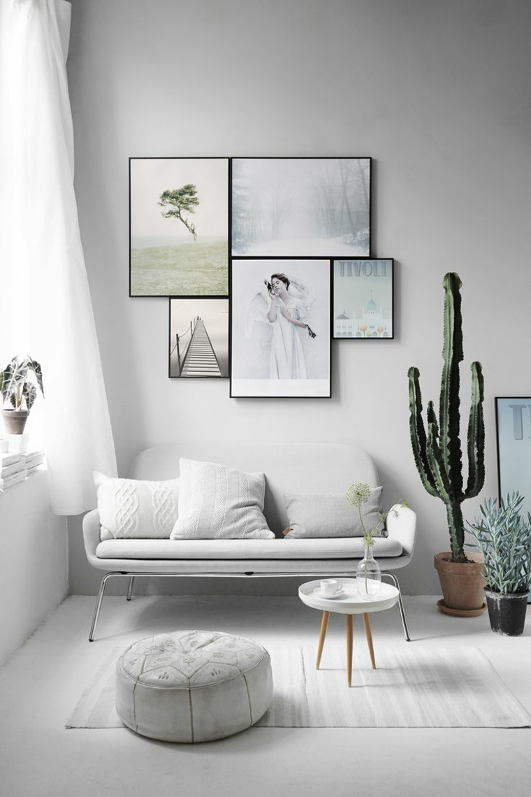 macetas con plantas en el salón blanco diseno escandinavo interiores macetas plantas ideas