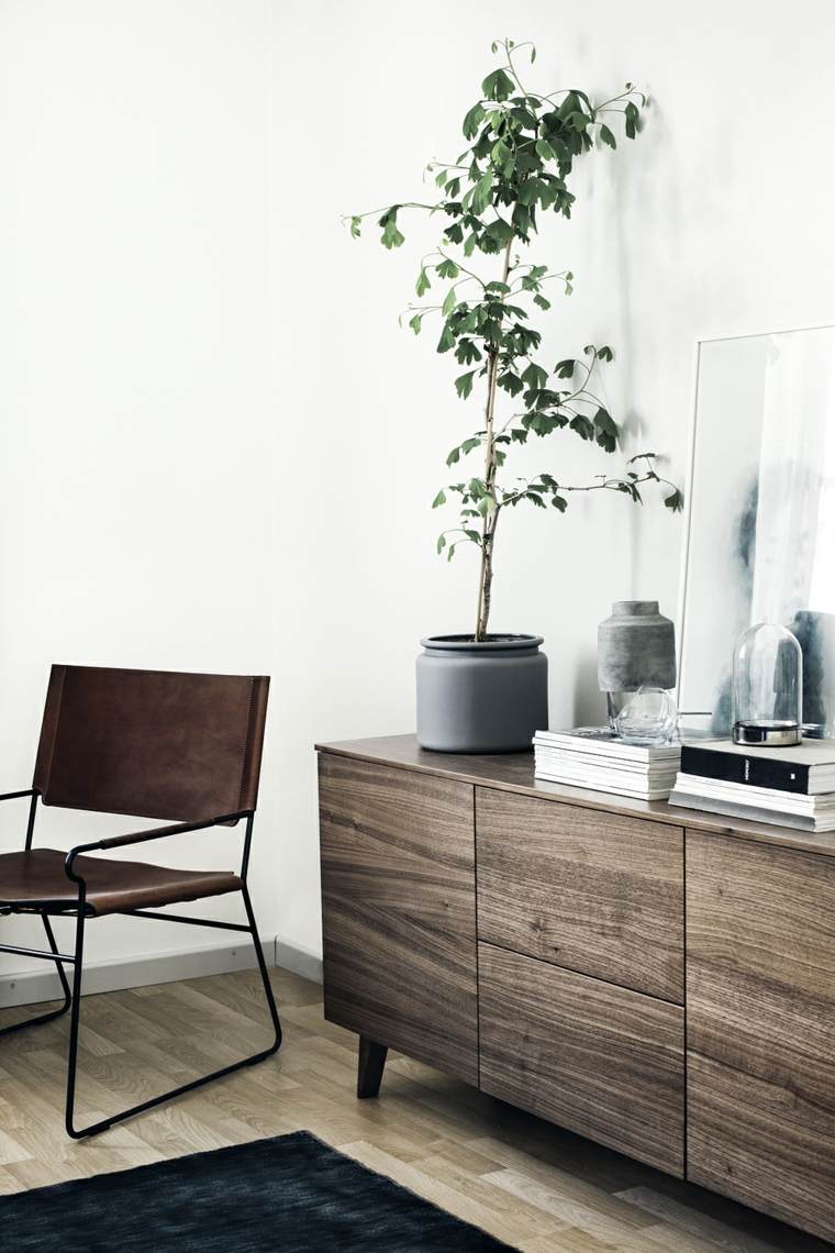 diseno escandinavo interiores muebles madera cuero ideas