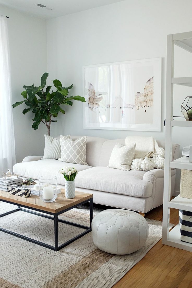 una planta destaca en el salón con diseño escandinavo diseno escandinavo interiores salon pequeno ideas