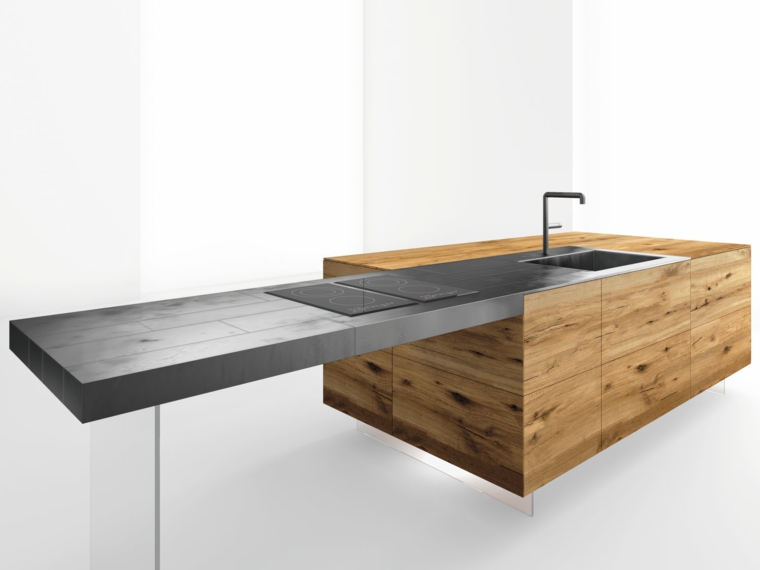 Encimera de cocina modelo Steel, diseñada por la empresa Lago