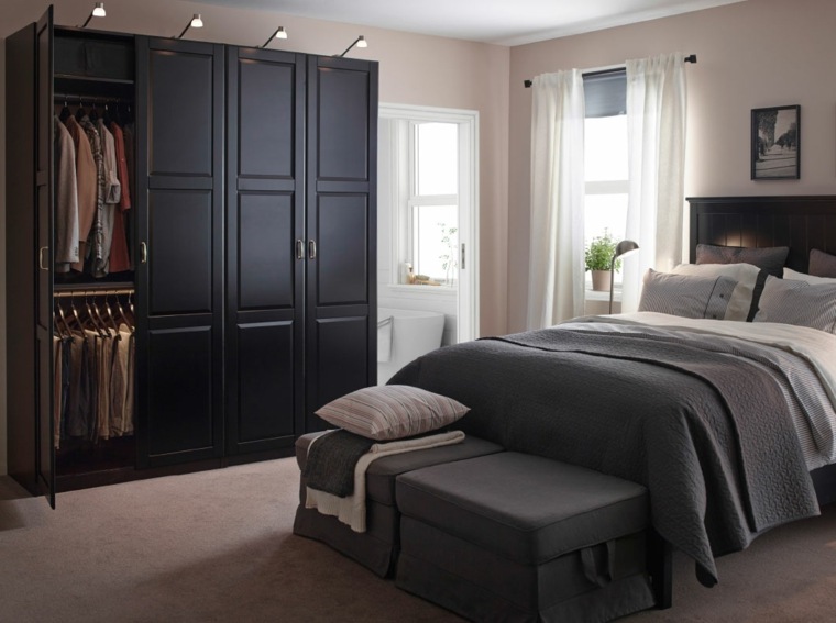 diseño dormitorio armario negro