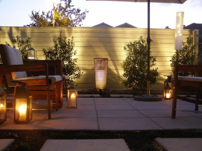 diseño economico estantes exteriores patio fuentes
