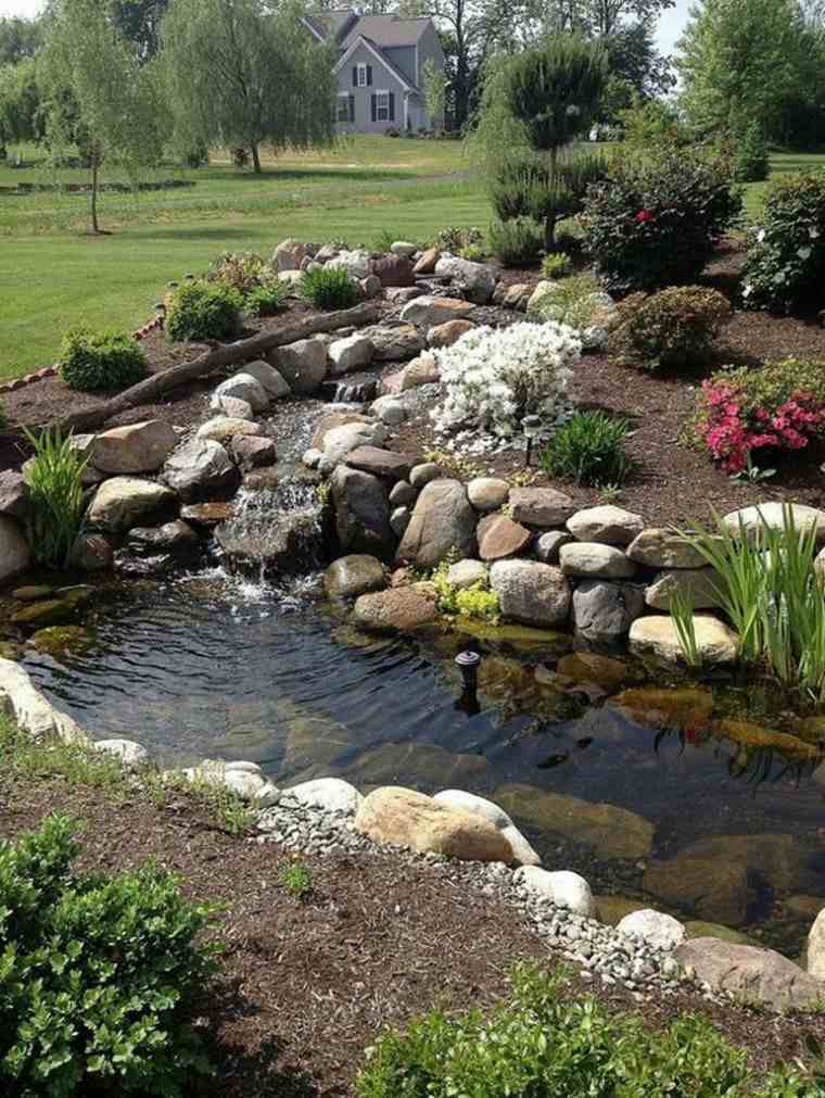 estanques de jardin opciones aire libre piedras ideas