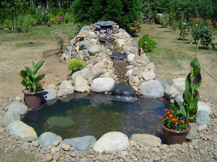 estanques jardin opciones aire libre caida interesante ideas